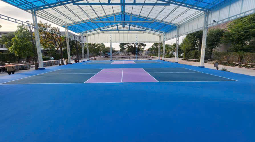 Thi công cảnh quan sân Pickleball Hồ Tràm