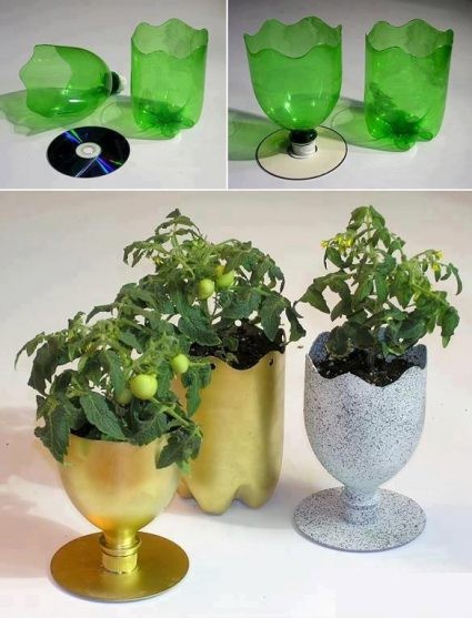 Cách làm chậu cây từ chai nhựa