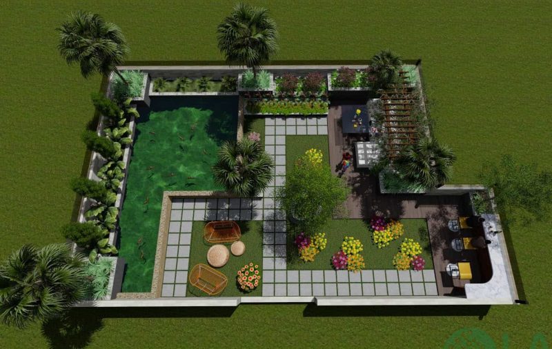 thiết kế sân vườn 30m2