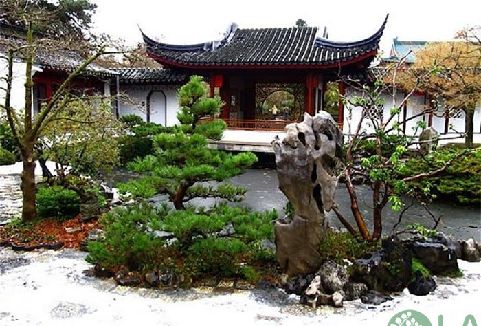 Mẫu sân vườn theo phong cách Trung Quốc